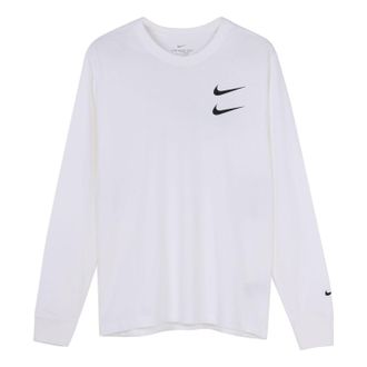Nike Tee White Mens Long-Sleeve Nike Sportswear Swoosh CK2260-100