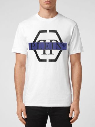 Philipp Plein T-shirt slim fit in cotone con logo Hexagon e monogram