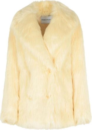 Stand Studio Faux Fur & Shearling Jassen - Dames - Jassen - Geel - 2XL - Jassen