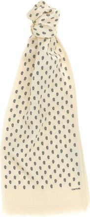 Tom Ford Accessoires, Heren, Beige, ONE Size, Mulberry Paisley Print Zijden Sjaal