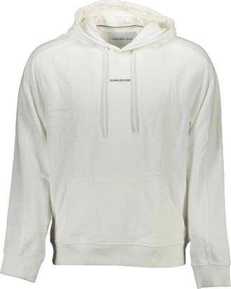Calvin Klein Hoodie met Lange Mouwen - Heren - Hoodies - Wit - 2XL - Katoen - Hoodies & sweatvesten