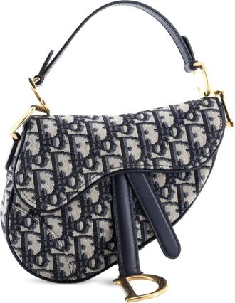 Dior Saddle Handbag Oblique Canvas Mini shoulder bag - Blauw