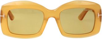 Tom Ford Verhoog je stijl met Venetia zonnebril - Dames - Zonnebrillen - Geel - 53 MM - Accessoires