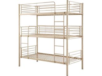 Habitat et Jardin Letto A Castello In Metallo A Tre Posti havin - 90 X 190 Cm - Taupe