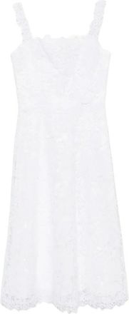 Carolina Herrera Guipure Kant Midi Jurk - Dames - Casual kleedjes - Wit - XS - Kleedjes