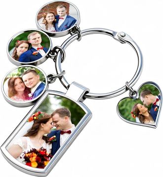 Generic personalised keyring Keychain Custom photo keyring Multi Photo, Customized Gift keyrings for women men grandad dad auntie mum sister best friend daugh