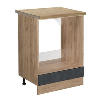 Vicco Armario Para Horno Empotrado R-line, Hormig&oacute;n Negro, 60 Cm Et Roble