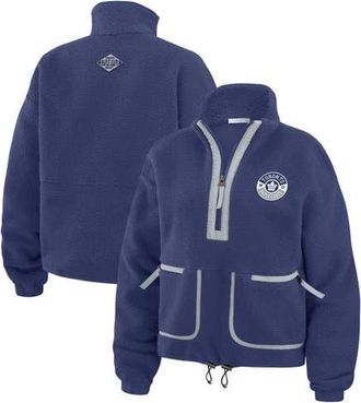 WEAR by Erin Andrews Womens WEAR by Erin Andrews Blue Toronto Maple Leafs Polar Fleece Half-Zip Jacket at Nordstrom, Size X-Large