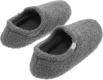 Supvox Warm Shoes Fuzzy Fluffy Furry Indoor Slippers for Women Memory Foam Comfortable Soles Cozy Home Shoes Grey
