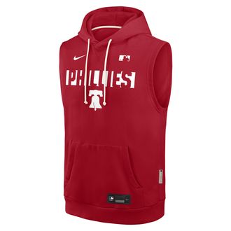 Nike Philadelphia Phillies Authentic Collection Standard Issue Nike Mens Dri-FIT MLB Sleeveless Pullover Hoodie in Red | 03B462QPP-4T2