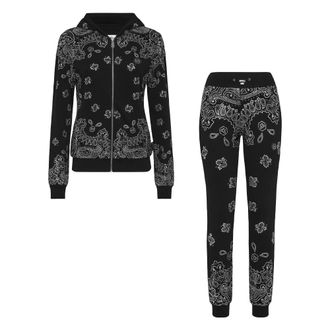 Philipp Plein Jogging Trainingspak: Hoodie/Broek Paisley Bandana - Dames - Jumpsuits - Zwart - XL - Katoen - Jumpsuits & Playsuits