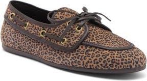 Jeffrey Campbell Boast Boat Shoe in Tan Black Cheetah Suede at Nordstrom Rack, Size 5.5