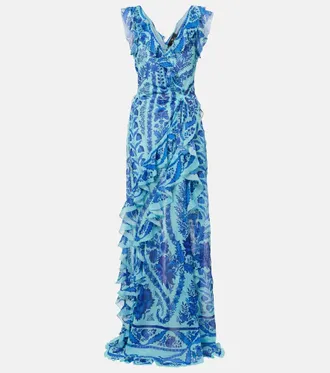 Etro Floral ruffled gown