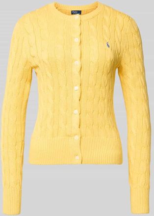 Polo Ralph Lauren Regular Fit Strickjacke aus reiner Baumwolle in GELB, Gr&ouml;&szlig;e XXL