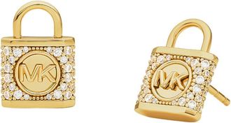 Michael Kors Accessoires, Dames, Geel, ONE Size, Elegante Zirkonia Stud Oorbellen Goud