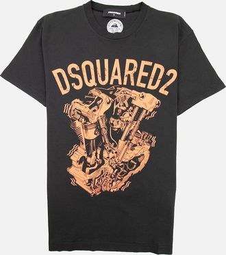 Dsquared2 Mens Dsquared2 Graphic Engine Print T-Shirt Black - Size: 38