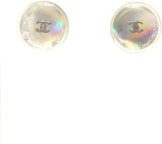 Chanel 2000 CC hologram earrings - Wit