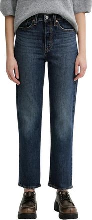 Levi's Wedgie Straight Jeans - Dames - Regular Fit Jeans - Blauw - W25 L30 - Katoen - Jeans