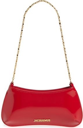 Jacquemus Le Petit Bisou Chaine Patent Shoulder Bag in Red /Gold 47G at Nordstrom
