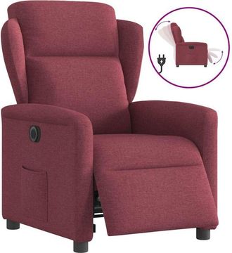 vidaXL Sill&oacute;n Reclinable El&eacute;ctrico Tela Rojo Tinto Vidaxl