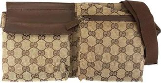 Gucci Pre-owned Belt Bags, female, Beige, Size: ONE SIZE Pre-owned Canvas gucci-bags