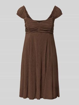 Only Ausgestelltes Freizeitkleid mit Strukturmuster Modell HELDA in Schoko, Gr&ouml;&szlig;e XL