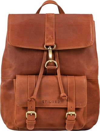 STILORD Kacey Leather Backpack Handbag Womens 13,3 inch Laptop Backpack Vintage Daypack Ladies Rucksack Ideal as Business Backpack Travel Bag School Bag, Colo