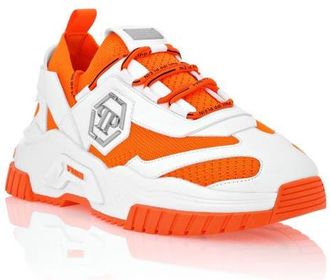 Philipp Plein Low-Top Sneakers Predator Unisex in White/orangefluo at Nordstrom, Size 47