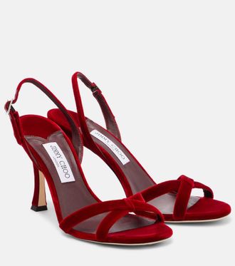 Jimmy Choo London Elsy 90 velvet sandals