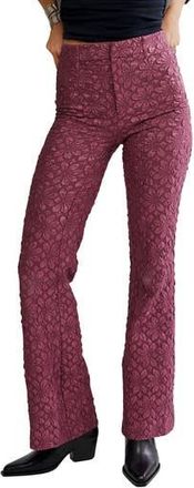 Free People Runaway Floral Flare Pants in Crushed Berry at Nordstrom Rack, Size 0