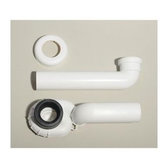 Ideal Sif&oacute;n Ids Para Urinario Con Desag&uuml;e Y Roseta De Pl&aacute;stico Blanco