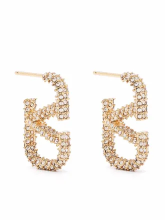 Valentino Garavani V Logo Signature Strass Earrings