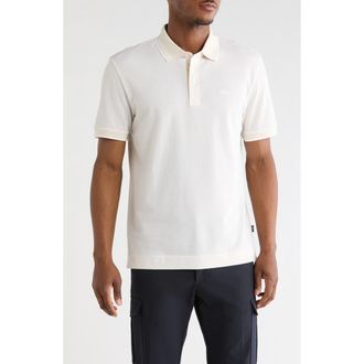 BOSS Prout Tipped Cotton Piqu&eacute; Polo in Open White at Nordstrom Rack, Size Xxx-Large