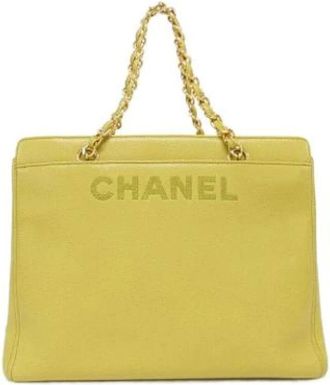Chanel Pre-owned Tote Bags, female, Yellow, Size: ONE SIZE Pre-owned Vintage Tote Bag