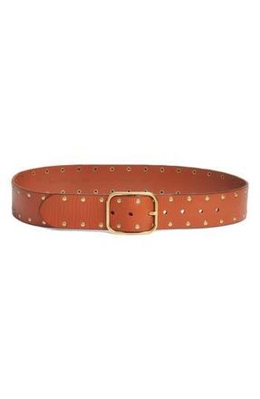 Treasure & Bond Wren Stud Leather Belt in Cognac at Nordstrom Rack, Size Small