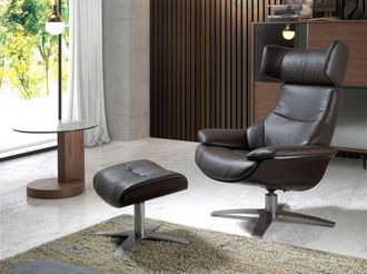 Angel Cerd&aacute; Sill&oacute;n giratorio reclinable de piel marr&oacute;n chocolate