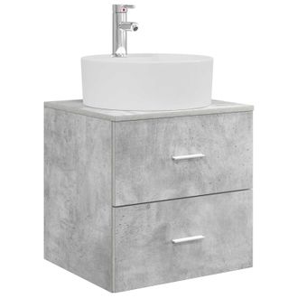 vidaXL Vanidad Con Lavabo De Pared Gris Hormig&oacute;n 49,5 X 44,5 X 65 Cm Vidaxl