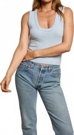 perfectwhitetee Khara Relaxed Tank Top In Powder Blue