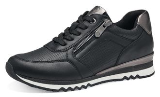 Marco Tozzi Sneaker MARCO TOZZI, Damen, Gr. 37, schwarz (schwarz metallicfarben), Lederimitat, Schuhe Sneaker, mit Feel Me-Ausstattung, Freizeitschuh, Halbschuh, 
