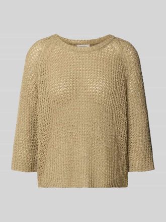 Freequent Strickshirt mit Rundhalsausschnitt und 3/4-Arm in Beige, Gr&ouml;&szlig;e XXL