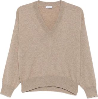 Brunello Cucinelli Truien - Dames - Cashmere truien - Bruin - S - Kasjmier - Truien & Vesten