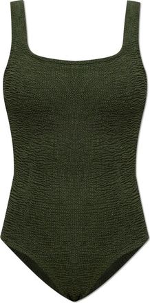 Hunza G Badmode, Dames, Groen, ONE Size, Coverage Square Neck Swim