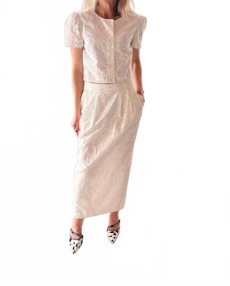 Poss&eacute; Salma Column Maxi Skirt In Vintage White