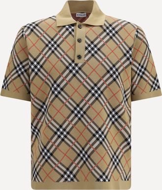 Burberry Polo in misto cotone Check Man L