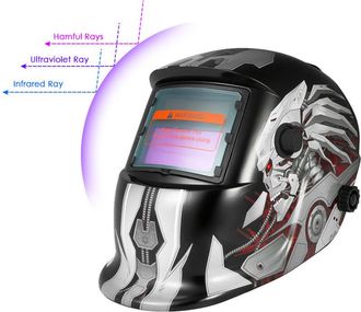 OEM Casco De Soldadura Profesional Con Oscurecimiento Autom&aacute;tico Alimentado Por Energ&iacute;a Solar, Soldadora Tig/mig, Amoladora
