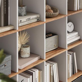 Vicco Separador De Ambientes Karree, Roble Blanco/dorado, 138.5 X 142.5 Cm, Vicco