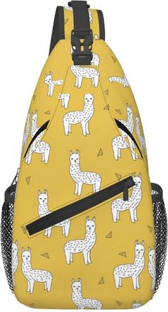 Generic Alpaca Mustard Chest Bag Lightweight Crossbody Bag Trendy Daypack For Women Runner Camping