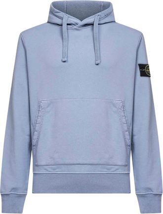 Stone Island Felpa con cappuccio, zip e tasca a marsupio - Blu