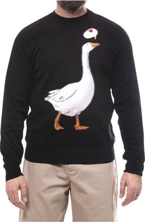 Moschino Zwarte Trui - Heren - Ronde hals truien - Zwart - L - Truien & Vesten