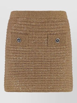 Pinko sequin embellished knitted mini skirt